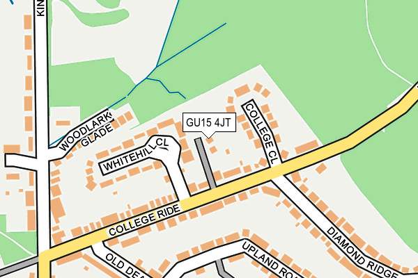 GU15 4JT map - OS OpenMap – Local (Ordnance Survey)