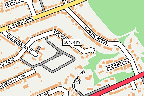 GU15 4JW map - OS OpenMap – Local (Ordnance Survey)