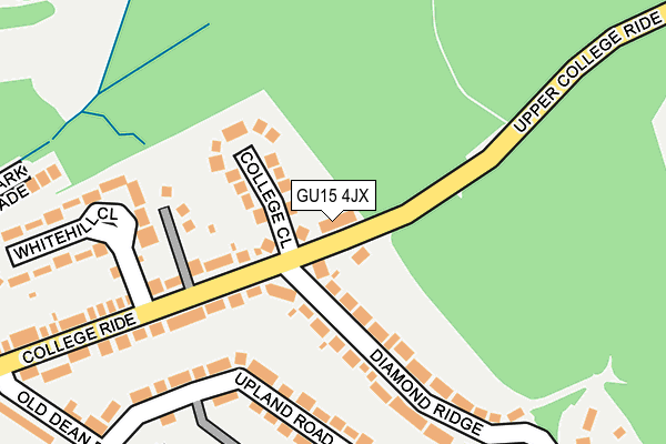 GU15 4JX map - OS OpenMap – Local (Ordnance Survey)