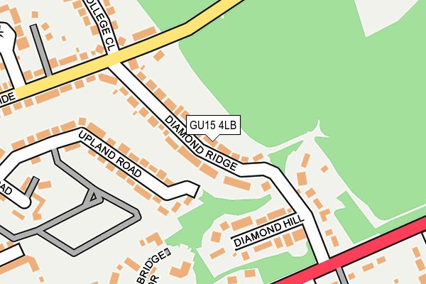GU15 4LB map - OS OpenMap – Local (Ordnance Survey)
