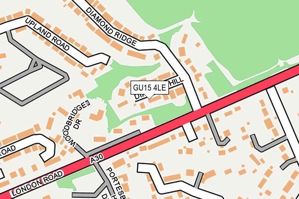 GU15 4LE map - OS OpenMap – Local (Ordnance Survey)