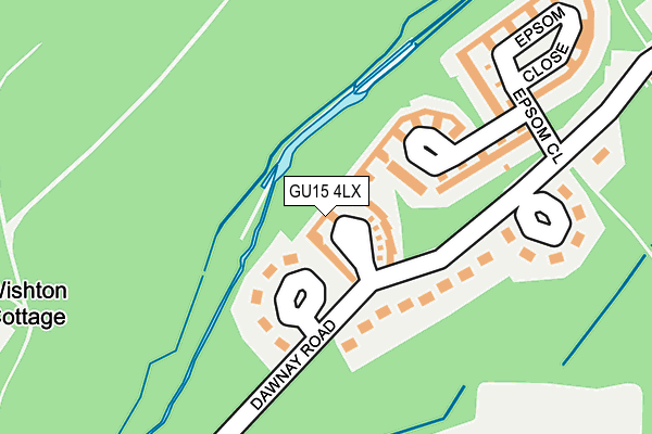 GU15 4LX map - OS OpenMap – Local (Ordnance Survey)