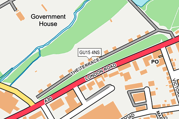 GU15 4NS map - OS OpenMap – Local (Ordnance Survey)