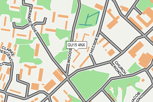 GU15 4NX map - OS OpenMap – Local (Ordnance Survey)