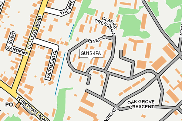 GU15 4PA map - OS OpenMap – Local (Ordnance Survey)