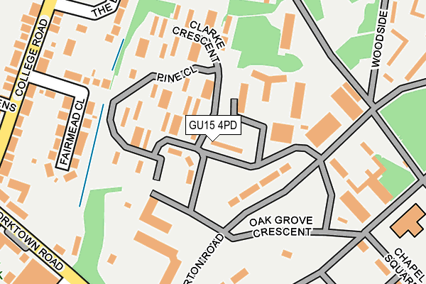 GU15 4PD map - OS OpenMap – Local (Ordnance Survey)