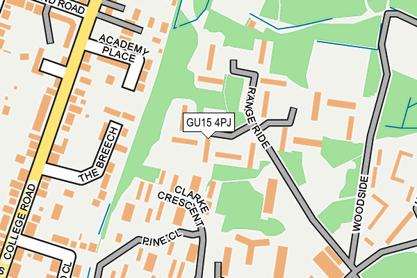 GU15 4PJ map - OS OpenMap – Local (Ordnance Survey)