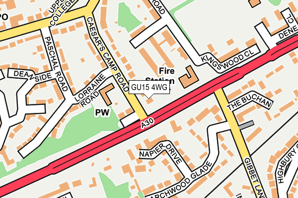 GU15 4WG map - OS OpenMap – Local (Ordnance Survey)