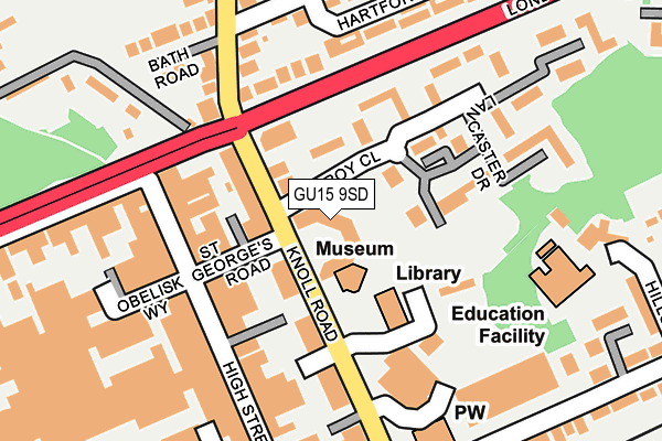 GU15 9SD map - OS OpenMap – Local (Ordnance Survey)