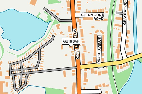 GU16 6AF map - OS OpenMap – Local (Ordnance Survey)