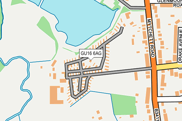 GU16 6AG map - OS OpenMap – Local (Ordnance Survey)