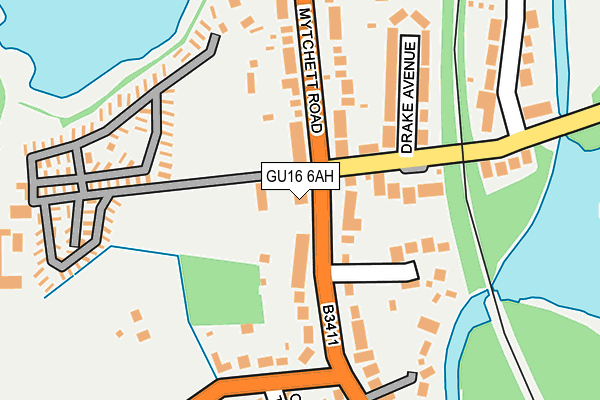 GU16 6AH map - OS OpenMap – Local (Ordnance Survey)