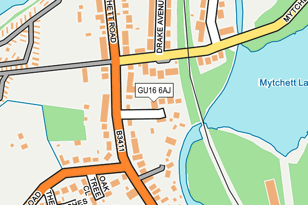 GU16 6AJ map - OS OpenMap – Local (Ordnance Survey)