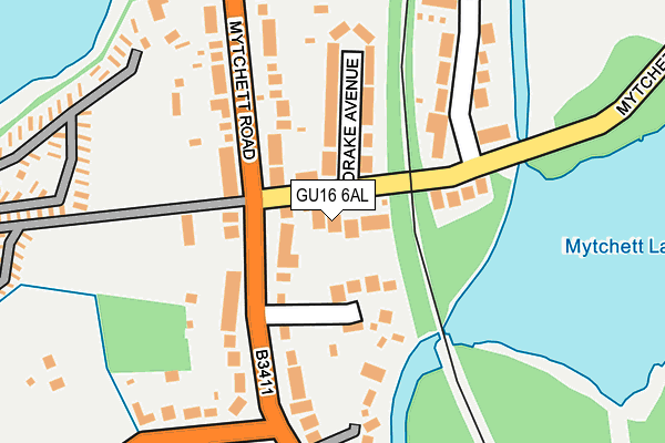 GU16 6AL map - OS OpenMap – Local (Ordnance Survey)