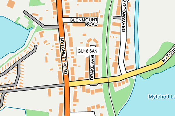 GU16 6AN map - OS OpenMap – Local (Ordnance Survey)