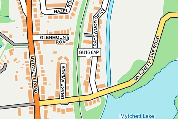 GU16 6AP map - OS OpenMap – Local (Ordnance Survey)