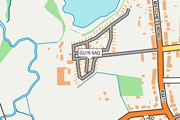 GU16 6AQ map - OS OpenMap – Local (Ordnance Survey)
