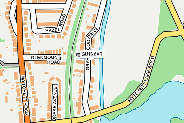 GU16 6AR map - OS OpenMap – Local (Ordnance Survey)