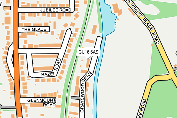 GU16 6AS map - OS OpenMap – Local (Ordnance Survey)