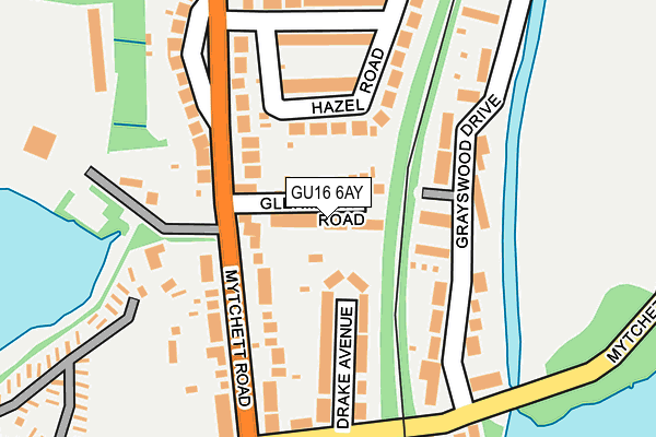 GU16 6AY map - OS OpenMap – Local (Ordnance Survey)