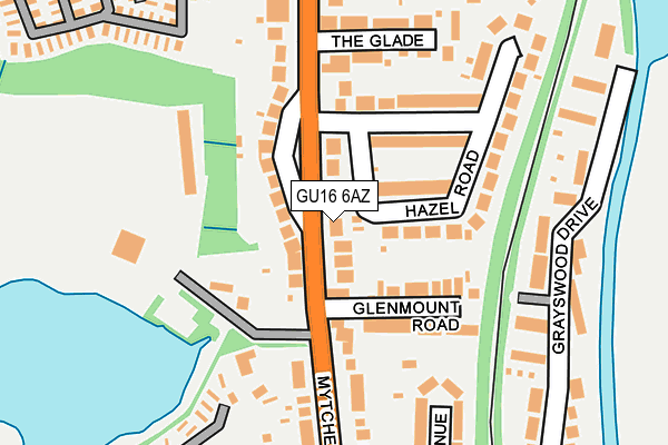 GU16 6AZ map - OS OpenMap – Local (Ordnance Survey)