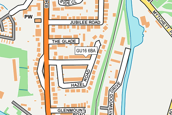 GU16 6BA map - OS OpenMap – Local (Ordnance Survey)