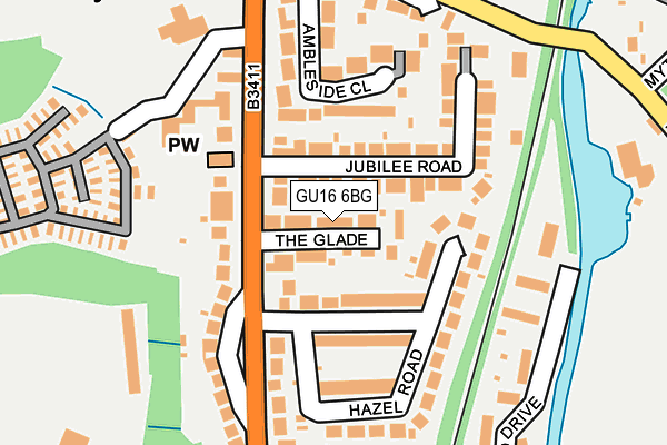 GU16 6BG map - OS OpenMap – Local (Ordnance Survey)