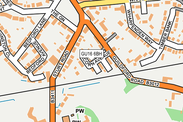 GU16 6BH map - OS OpenMap – Local (Ordnance Survey)