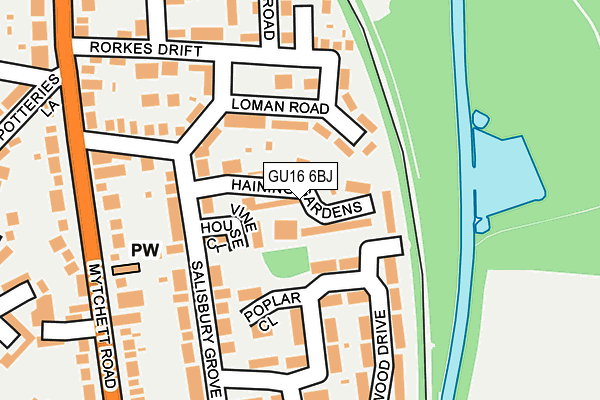 GU16 6BJ map - OS OpenMap – Local (Ordnance Survey)