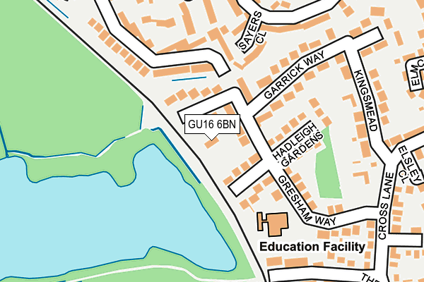 GU16 6BN map - OS OpenMap – Local (Ordnance Survey)