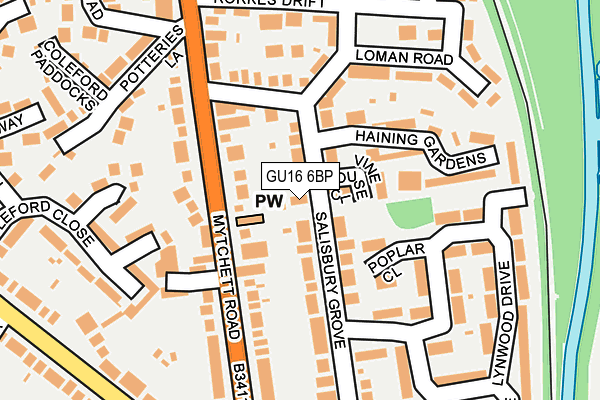GU16 6BP map - OS OpenMap – Local (Ordnance Survey)