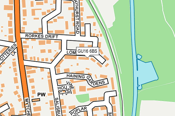 GU16 6BS map - OS OpenMap – Local (Ordnance Survey)