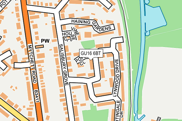 GU16 6BT map - OS OpenMap – Local (Ordnance Survey)