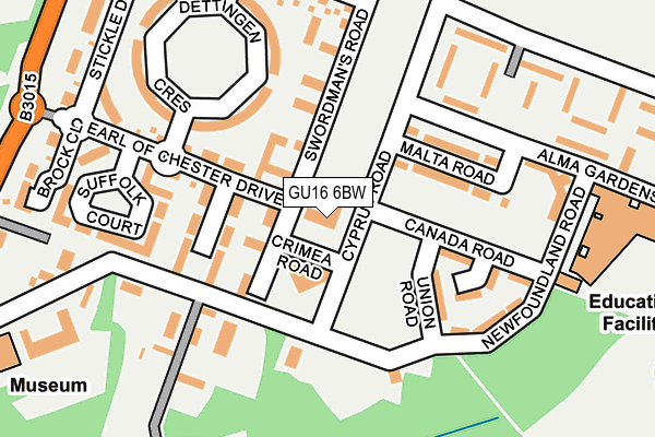 GU16 6BW map - OS OpenMap – Local (Ordnance Survey)
