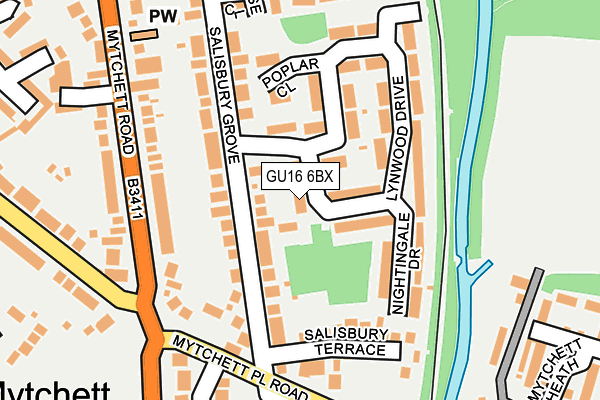 GU16 6BX map - OS OpenMap – Local (Ordnance Survey)