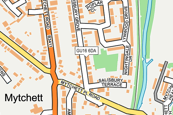 GU16 6DA map - OS OpenMap – Local (Ordnance Survey)