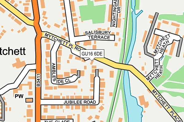 GU16 6DE map - OS OpenMap – Local (Ordnance Survey)