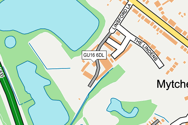 GU16 6DL map - OS OpenMap – Local (Ordnance Survey)