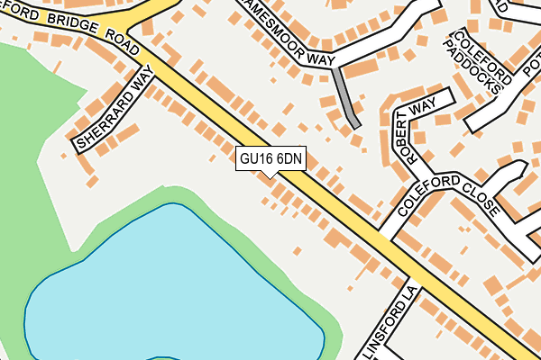 GU16 6DN map - OS OpenMap – Local (Ordnance Survey)