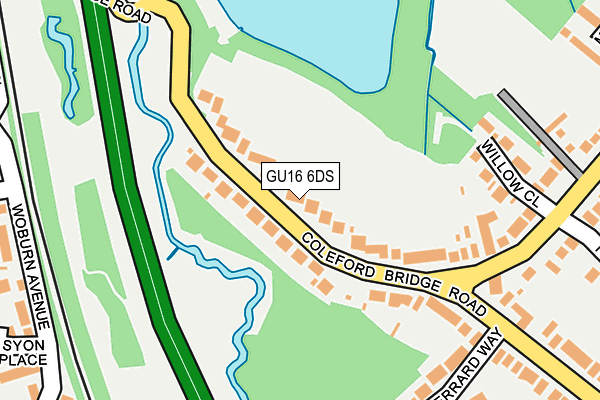 GU16 6DS map - OS OpenMap – Local (Ordnance Survey)