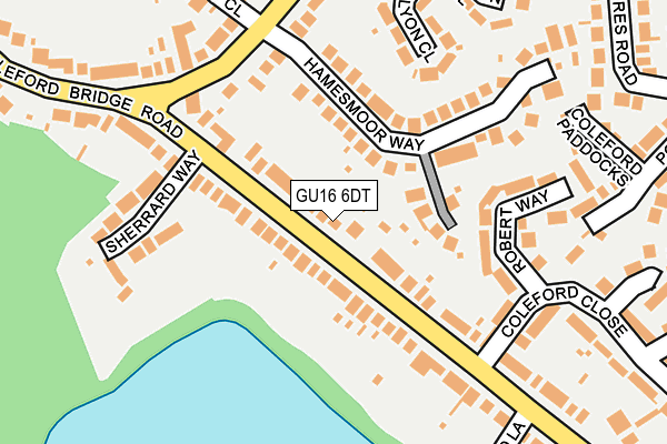 GU16 6DT map - OS OpenMap – Local (Ordnance Survey)