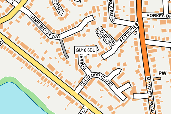 GU16 6DU map - OS OpenMap – Local (Ordnance Survey)