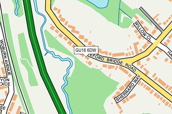 GU16 6DW map - OS OpenMap – Local (Ordnance Survey)