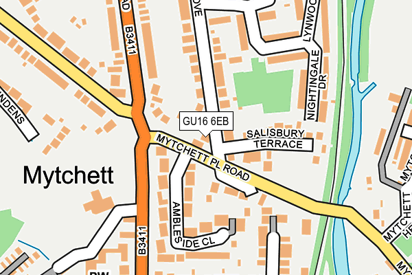 GU16 6EB map - OS OpenMap – Local (Ordnance Survey)