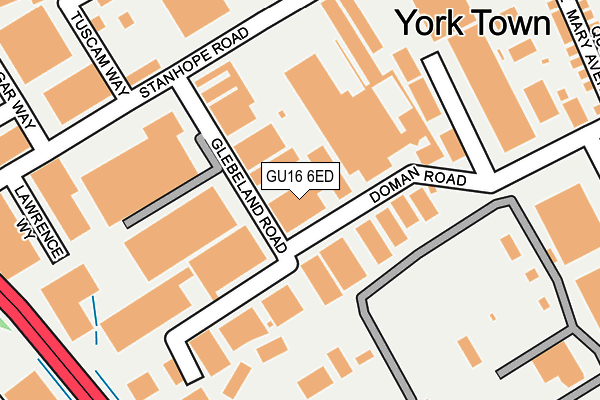 GU16 6ED map - OS OpenMap – Local (Ordnance Survey)