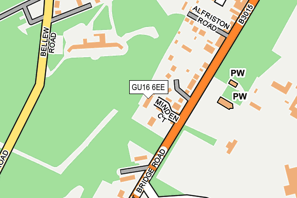 GU16 6EE map - OS OpenMap – Local (Ordnance Survey)