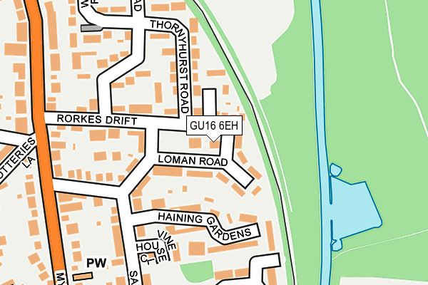 GU16 6EH map - OS OpenMap – Local (Ordnance Survey)