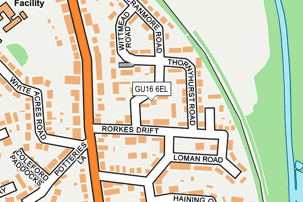 GU16 6EL map - OS OpenMap – Local (Ordnance Survey)