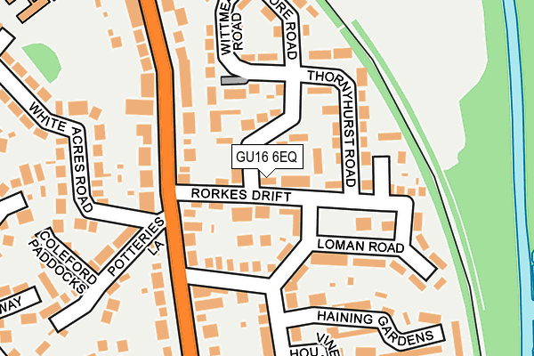 GU16 6EQ map - OS OpenMap – Local (Ordnance Survey)