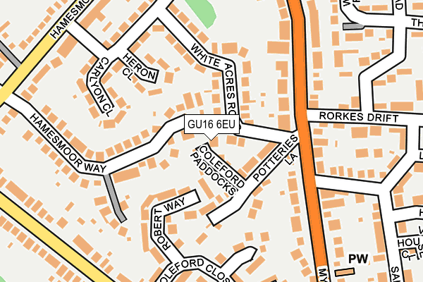 GU16 6EU map - OS OpenMap – Local (Ordnance Survey)